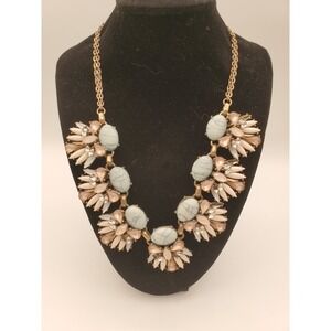 Pale Blue Cabochon 16"‎ Statement Necklace